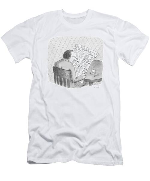 Man Reads Obituaries at Cafe T-Shirt